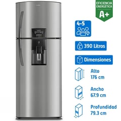 MABE - Refrigerador Top Freezer No Frost 390 Litros Inox RMP410FZUU