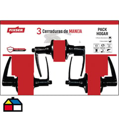 TECNOLOCK - Pack Manilla 2 dormitorio/1 baño negra