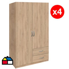 AGM - Set closet 2 puertas 2 cajones 120x50x180 cm Jerez