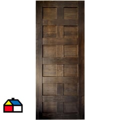 HOLZTEK - Puerta pino Sabella 12 paneles color Nogal