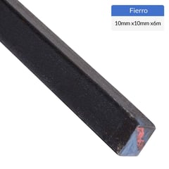 GENERICO - 10mm x6m Fierro cuadrado liso