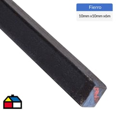 GENERICO - 10mm x6m Fierro cuadrado liso