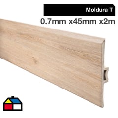 HOGA - Moldura T PVC 2mt x 46mm Color Arena.