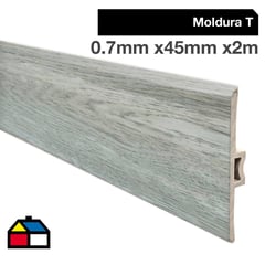 HOGA - Moldura T PVC 2mt x 46mm Color Beige Milan.