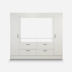 CIC - Clóset 2 Puerta(s) 4 Cajone(s) 4 Repisa(s) 200x178.5x46.5 cm Blanco