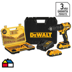 DEWALT - Taladro Inalámbrico Percutor 13 mm 20V+2 Baterías+100 Accesorios