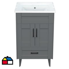 DOMSA - Kit mueble vanitorio Deluxe 50SK F gris 50 cm