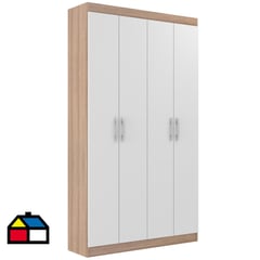 EXIT - Closet multiuso 4 puertas 100x34x180 cm roble/blanco