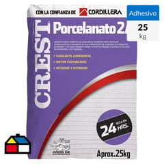 CREST - Adhesivo Porcelanato Adhesivo alta adherencia Piso y muro Superficie Rígido 25 kg