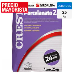 CREST - Adhesivo Porcelanato Piso y muro Superficie Rígido 25 kg