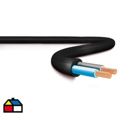 DRL - Cordón eléctrico flexible 2x0.75 mm 10 mt HO5VV-F negro