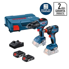 BOSCH - Combo Taladro Percutor+Llave Impacto Brushless 2 Bat y Maletín