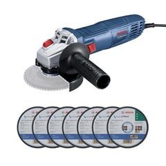 BOSCH - Esmeril angular eléctrico 4,5" 710 W + 7 Discos