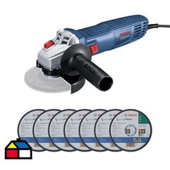 BOSCH - Esmeril angular eléctrico 4,5" 710 W + 7 Discos