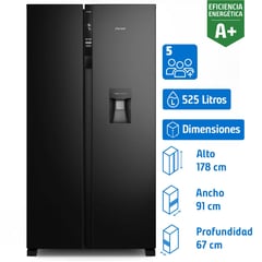 FENSA - Refrigerador Side by Side No Frost 525 Litros Negro SFX530B