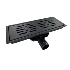 CORSOVALV - Pileta rectangular 12x30 cm trampa PVC 40 mm negra