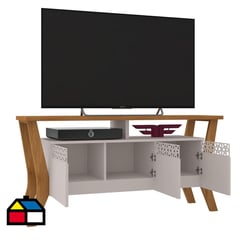 EXIT - Rack Prime, para tv hasta 55", 136 X 38,5 X 67 cm, beige/coral