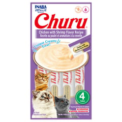 CHURU - Snack puré gatos pollo con camarón 56 gr