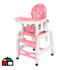 KIDSCOOL - Silla de comer New rosado 3 funciones