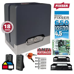 FIXSER - Kit motor portón eléctrico 4,5 seg 650 kg rápido antiportonazo