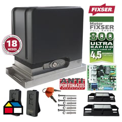 FIXSER - Kit motor portón eléctrico 4,5 seg 800 kg rápido antiportonazo