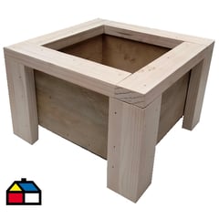 SIN MARCA - Jardinera madera GF 25x25x17 cm bicolor