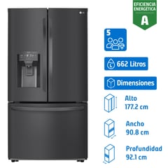 LG - Refrigerador French Door No Frost 662 Litros Matte Black GM78WGT