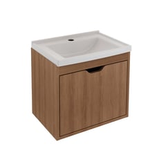 TECNOMOBILI - Mueble baño aéreo con 1 puerta Almendra con lavamanos BN3632.0002C