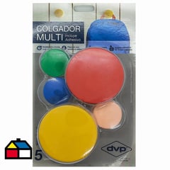 DVP - Gancho adhesivo multicolor 5 unidades