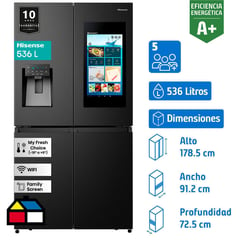 HISENSE - Refrigerador Multidoor No Frost 536 Litros Negro RQ697HB