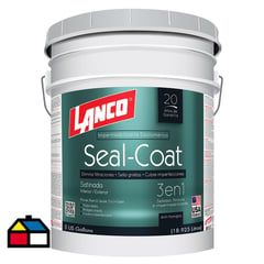 LANCO - Esmalte al agua 3 en 1 seal coat b satinado blanco 4 galones