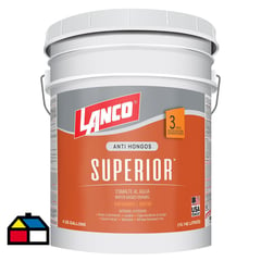 LANCO - Esmalte al agua superior satinado blanco 4 galones