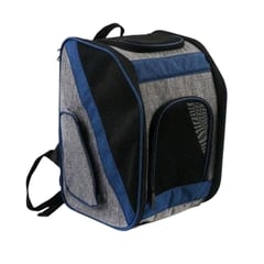 JENNY HOME - Mochila Transporte Flexible con Ventilación para Gato 42x28x30 cm Negro - Gris - Azul