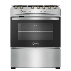 MIDEA - Cocina a Gas 5 Platos Inox MCG-5QPI30NS