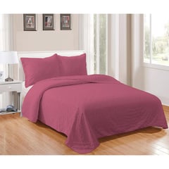 MASHINI - Cubrecama Quilt Cordoba Lisa 1.5 Plazas Fucsia