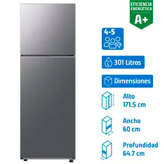 SAMSUNG - Refrigerador Top Freezer No Frost 301 Litros Inox RT31CG5420S9ZS