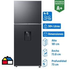 SAMSUNG - Refrigerador Top Freezer No Frost 384 Litros Black DOI RT38CG6720B1ZS