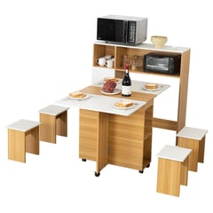 PERFECT SEAT - Comedor 4 Sillas Rectangular 75x76x120 cm Madera/Blanco