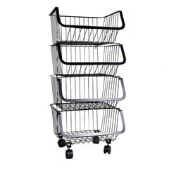 IMPORTADORA USA - Organizador cocina metal 4 niveles con ruedas 90x36x42 cm