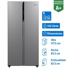 MIDEA - Refrigerador Side by Side No Frost 442 Litros silver MDRS619FGE50