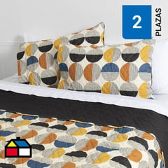 WINDSOR - Cubrecama Quilt Mf Estampado 2 Plazas Circle