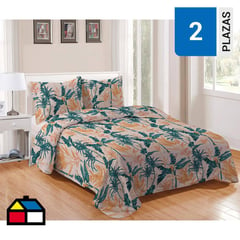 WINDSOR - Cubrecama Quilt Mf Estampado 2 Plazas Tamesis