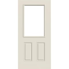 HOLZTEK - Puerta de Acero 75X200 cm con 1 luz vidrio termopanel blanca