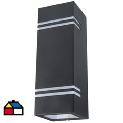BP ILUMINACION - Aplique exterior Bika pc aluminio IP44 Bidireccional 8x8x25cm negro 2XGU10