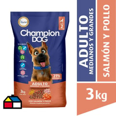 CHAMPION DOG - para Perro Adulto Salmon Pollo 3 kg