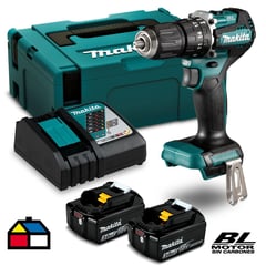 MAKITA - Taladro inalámbrico percutor 13 mm 18V + 2 baterías