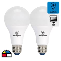 BP ILUMINACION - Pack x 2 ampolletas led bola 9w luz blanco fria E27