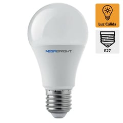 MEGABRIGHT - Ampolleta led A60 clásica 9,5W/3000K E27