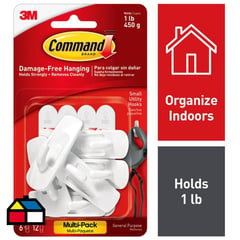 COMMAND - Pack 6 Ganchos small blanco