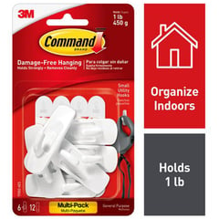 COMMAND - Pack 6 Ganchos small blanco